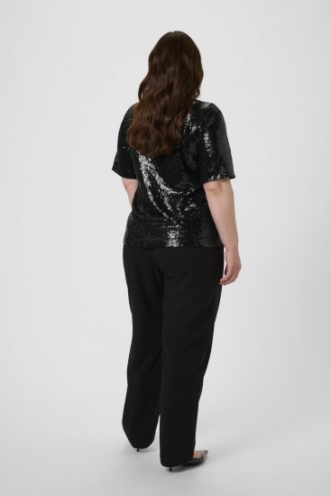 Kaffe Curve Mirana Sequin Blouse Black - Bluser - 