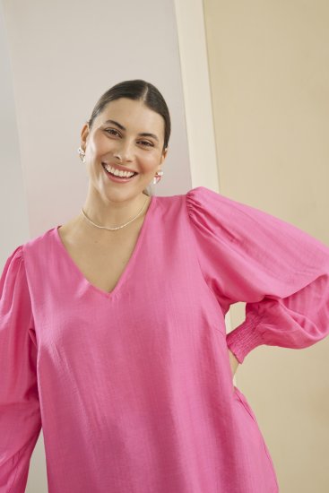 Kaffe Curve Sofia Blouse Pink Power - Bluser - 