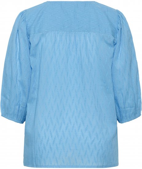 Kaffe Curve Gabby Blouse Azure Blue - Bluser - Bluser i plus size til hverdag