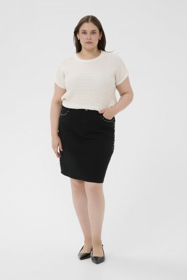 Kaffe Curve Felice Blouse Chalk - Bluser - Bluser i plus size til hverdag