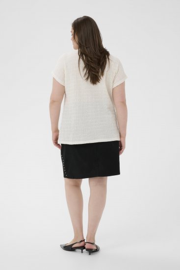 Kaffe Curve Felice Blouse Chalk - Bluser - Bluser i plus size til hverdag
