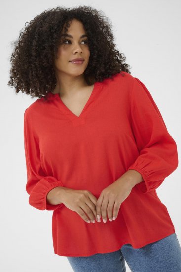 Kaffe Curve Mille Blouse Poppy Red - Bluser - 