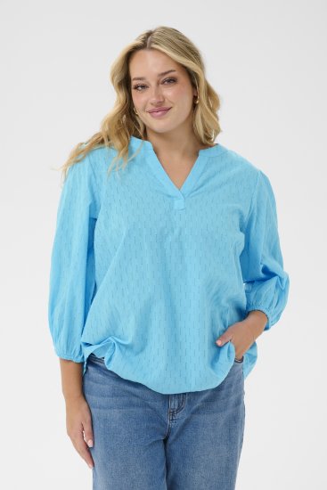 Kaffe Curve Thea Blouse Aquarius Blue - Bluser & tunikaer - 