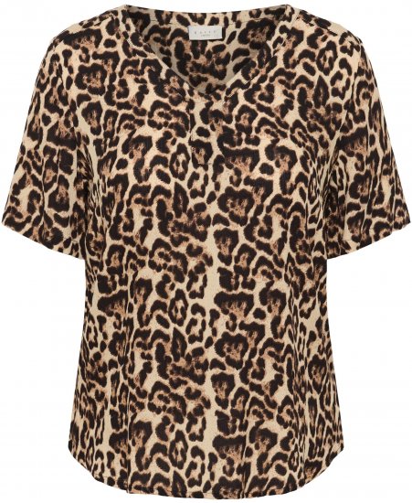 Kaffe Curve Ami Short Sleeve Blouse Printed Leopard - Bluser & tunikaer - 