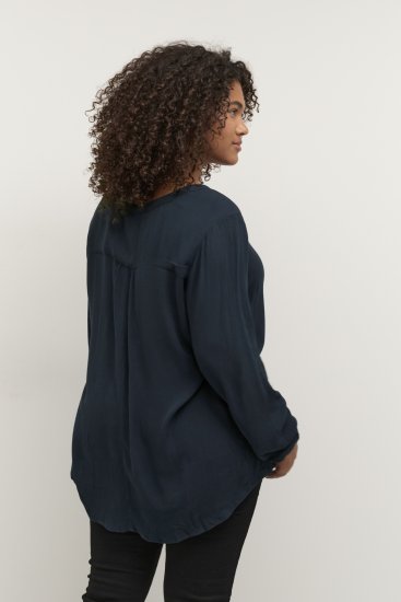 Kaffe Curve Ami Langærmet Bluse Mørk Marineblå - T-shirts - 