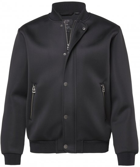 JP1880 College Jacket Scuba Fabric with Zipper Black - Jakker - Jakker i store størrelser, 2XL- 12XL