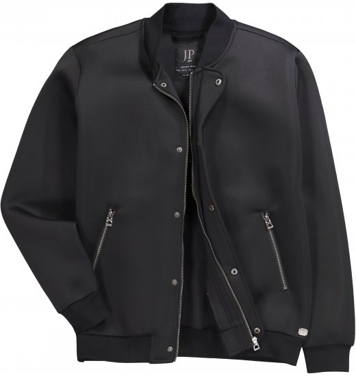JP1880 College Jacket Scuba Fabric with Zipper Black - Jakker - Jakker i store størrelser, 2XL- 12XL
