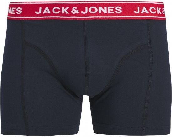 Jack & Jones Hector Solid Trunks 3-Pack Navy/Red/Grey - Boxershorts - Boxershorts til Store Mænd