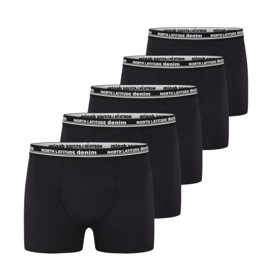 North Latitude 5-Pack Boxershorts Black - Boxershorts - Boxershorts til Store Mænd
