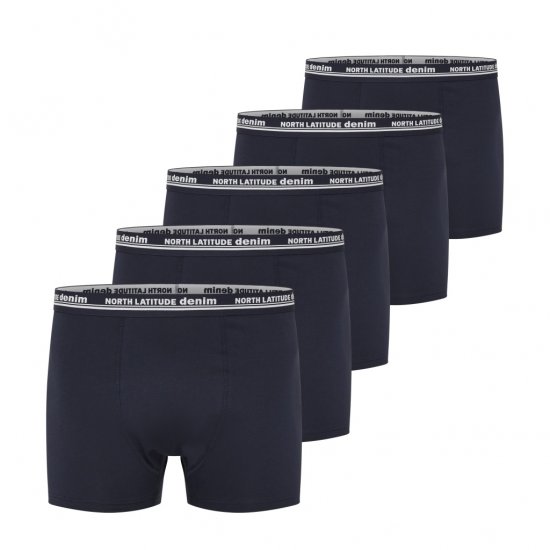 North Latitude 5-Pack Boxershorts Navy - Boxershorts - Boxershorts til Store Mænd