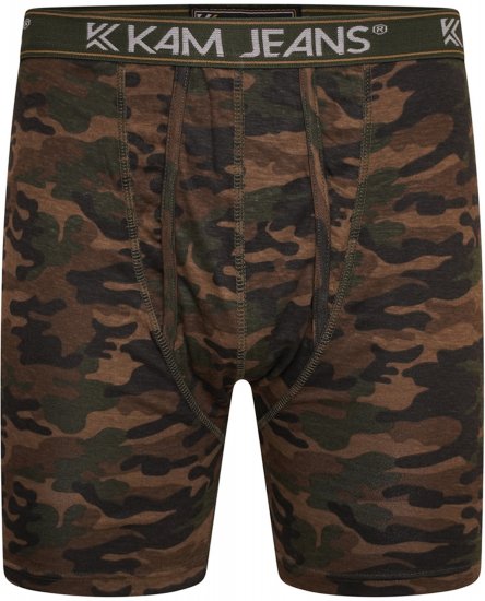 Kam Jeans 813 Camo Print Boxers Charcoal Khaki - Boxershorts - Boxershorts til Store Mænd