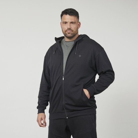 North Latitude 61325 Cardigan med Hætte Sort - Trøjer og hættetrøjer - Trøjer og Hættetrøjer i store størrelser - 2XL-14XL