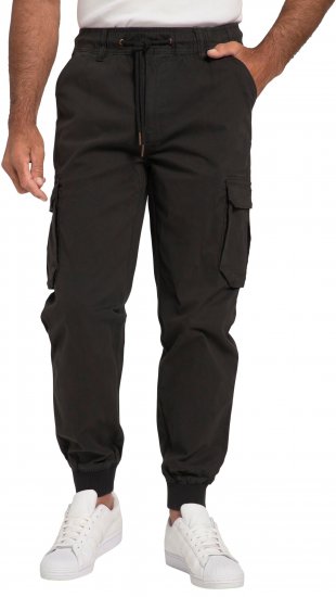 JP1880 Cargo Trousers with Many Pockets Stretchy Black - Jeans og bukser - Herrejeans og bukser i store størrelser W40-W70