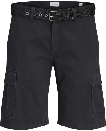 Jack & Jones Cole Hudson Belted Cargo Shorts Black - Shorts - Shorts i store størrelser - W40-W60
