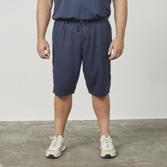 North Latitude 61154 Comfort Fit-shorts i Hør Marineblå - Shorts - Shorts i store størrelser - W40-W60