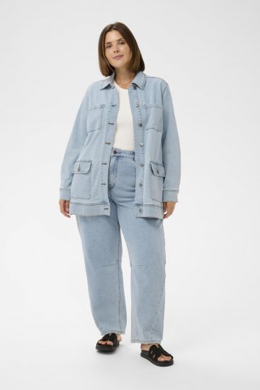 Kaffe Curve Ninna Casual Jacket Light Blue Washed - Jakker - 
