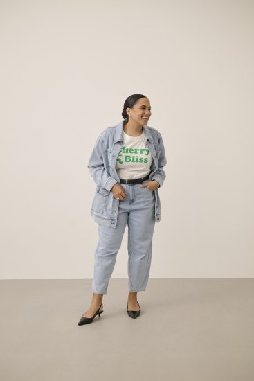 Kaffe Curve Ninna Casual Jacket Light Blue Washed - Jakker - 