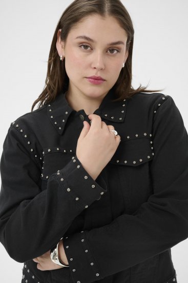 Kaffe Curve Brenn Twill Jacket Washed Black - Jeansjakker - 
