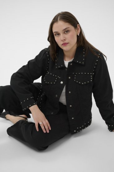 Kaffe Curve Brenn Twill Jacket Washed Black - Jeansjakker - 
