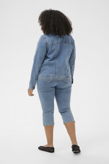 Kaffe Curve Vilana Denim Jacket Washed Blue - Jeansjakker - 