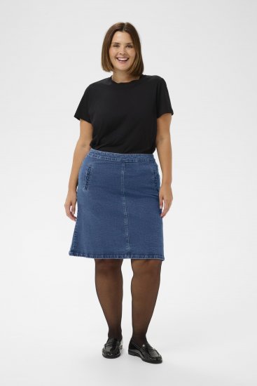 Kaffe Curve Leni Denim Skirt Blue - Nederdele - 