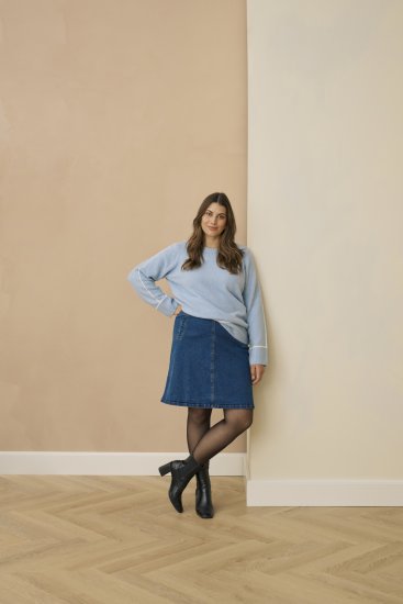 Kaffe Curve Leni Denim Skirt Blue - Nederdele - 