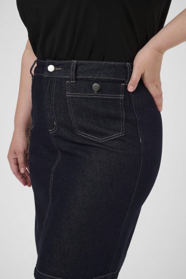 Kaffe Curve Roria Denim Skirt Dark Blue - Nederdele - 