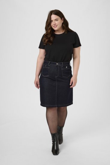 Kaffe Curve Roria Denim Skirt Dark Blue - Nederdele - 