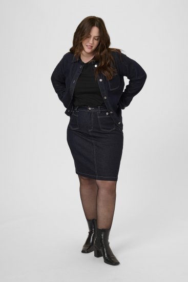 Kaffe Curve Roria Denim Skirt Dark Blue - Nederdele - 