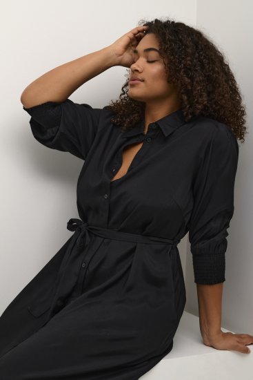 Kaffe Curve Emina Oline Kjole Sort - Kjoler - 