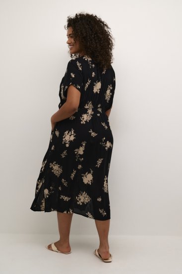 Kaffe Curve Jenna Kjole Sort / Brunblomstret Mønster - Kjoler - 