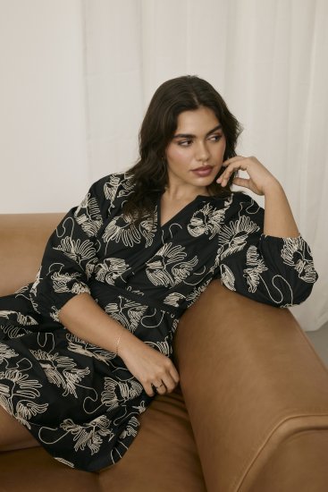 Kaffe Curve Kimmie Dress Black Chalk Embroidery - Midikjoler - 