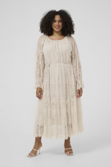 Kaffe Curve Amalie Lace Dress Moonbeam - Midikjoler - 