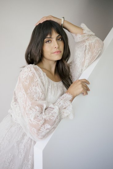 Kaffe Curve Amalie Lace Dress Moonbeam - Midikjoler - 