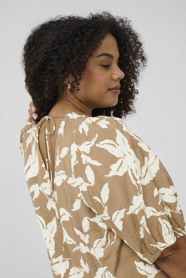 Kaffe Curve Marla Dress Oak Chalk Leaf - Midikjoler - 