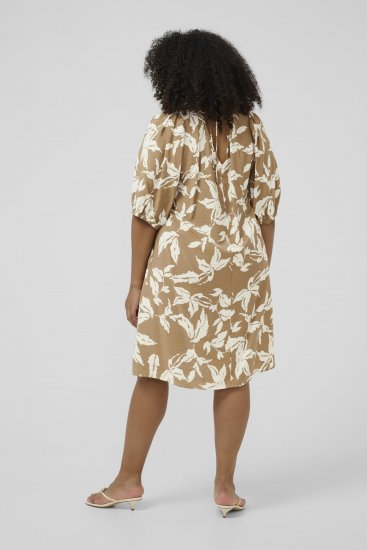 Kaffe Curve Marla Dress Oak Chalk Leaf - Midikjoler - 