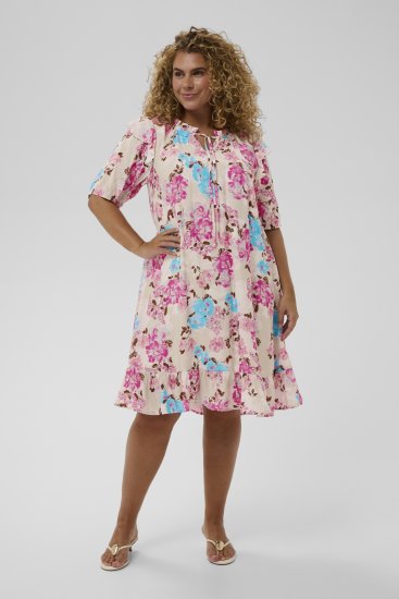 Kaffe Curve Hayley Dress Multi Color Flower - Midikjoler - 