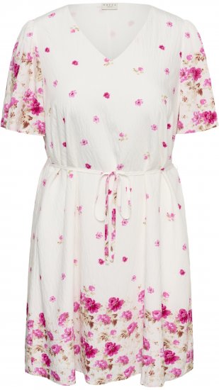 Kaffe Curve Rosa Mini Dress White Rose Border Flower - Minikjoler - 