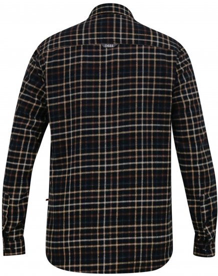 D555 Destin Checked Long Sleeve Shirt Black/Tan Check - Skjorter med lange ærmer - 