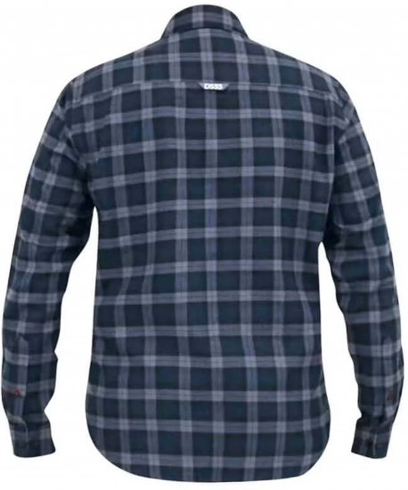 D555 Luton Checked Flanell Shirt Navy - Skjorter - Skjorter til store mænd 2XL- 8XL
