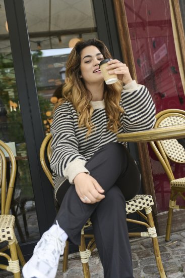 Kaffe Curve Jenna Leggings med Udsvingede Ben Sort - Jeans & Bukser i Store Størrelser – Plus Size - 