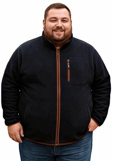 Espionage FL048 Microfleece Jacket Navy - Jakker - Jakker i store størrelser, 2XL- 12XL