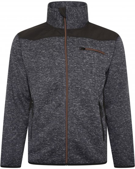 Kam jeans KV133 Twisted Marl Fleece Jacket Black - Jakker - Jakker i store størrelser, 2XL- 12XL