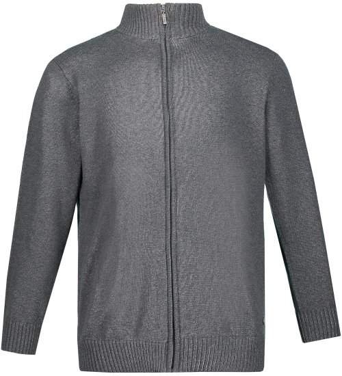 JP1880 Cardigan Knitted with Zipper Grey - Trøjer og hættetrøjer - Trøjer og Hættetrøjer i store størrelser - 2XL-14XL