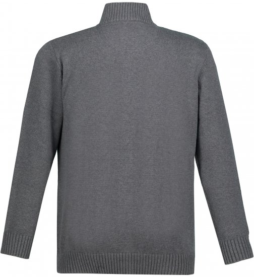 JP1880 Cardigan Knitted with Zipper Grey - Trøjer og hættetrøjer - Trøjer og Hættetrøjer i store størrelser - 2XL-14XL