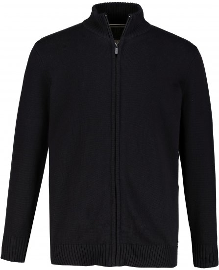 JP1880 Sweater Knitter with Zipper Black - Trøjer og hættetrøjer - Trøjer og Hættetrøjer i store størrelser - 2XL-14XL