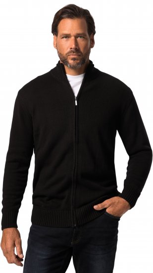 JP1880 Sweater Knitter with Zipper Black - Trøjer og hættetrøjer - Trøjer og Hættetrøjer i store størrelser - 2XL-14XL