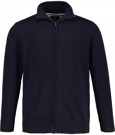 JP1880 Cardigan Knitted with Zipper Navy - Trøjer og hættetrøjer - Trøjer og Hættetrøjer i store størrelser - 2XL-14XL