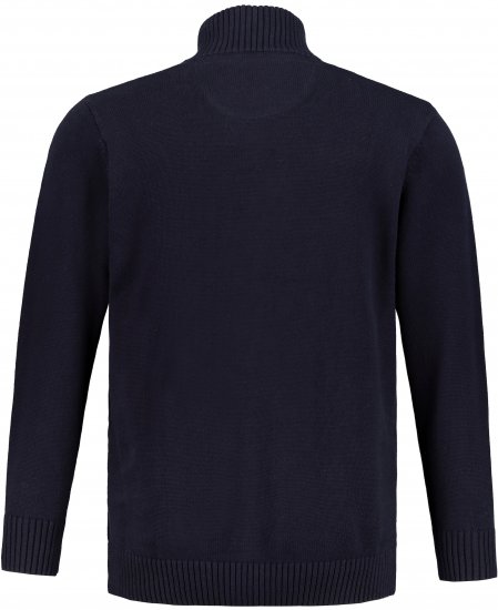 JP1880 Cardigan Knitted with Zipper Navy - Trøjer og hættetrøjer - Trøjer og Hættetrøjer i store størrelser - 2XL-14XL