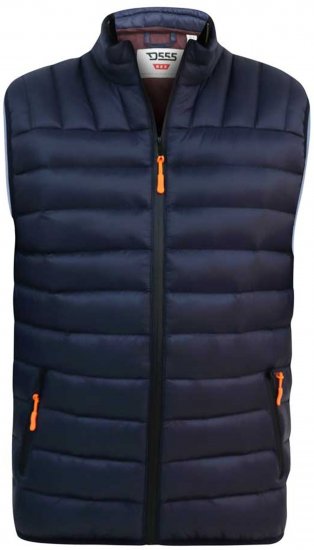 D555 WICKHAM 1 Puffer Gilet with Burgundy Lining Navy - Veste - Veste i store størrelser